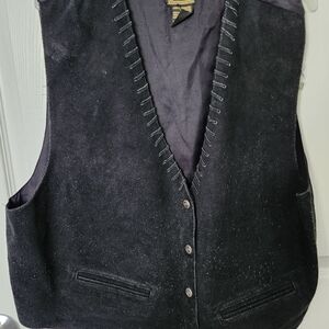 Men's Black Suede Vest